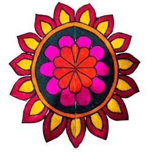 Handmade Round Rangoli In Two Piece