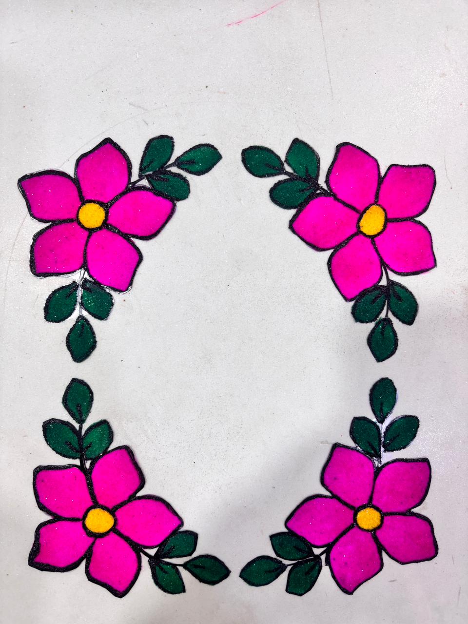 Small Patch Flower Rangoli - Image 2